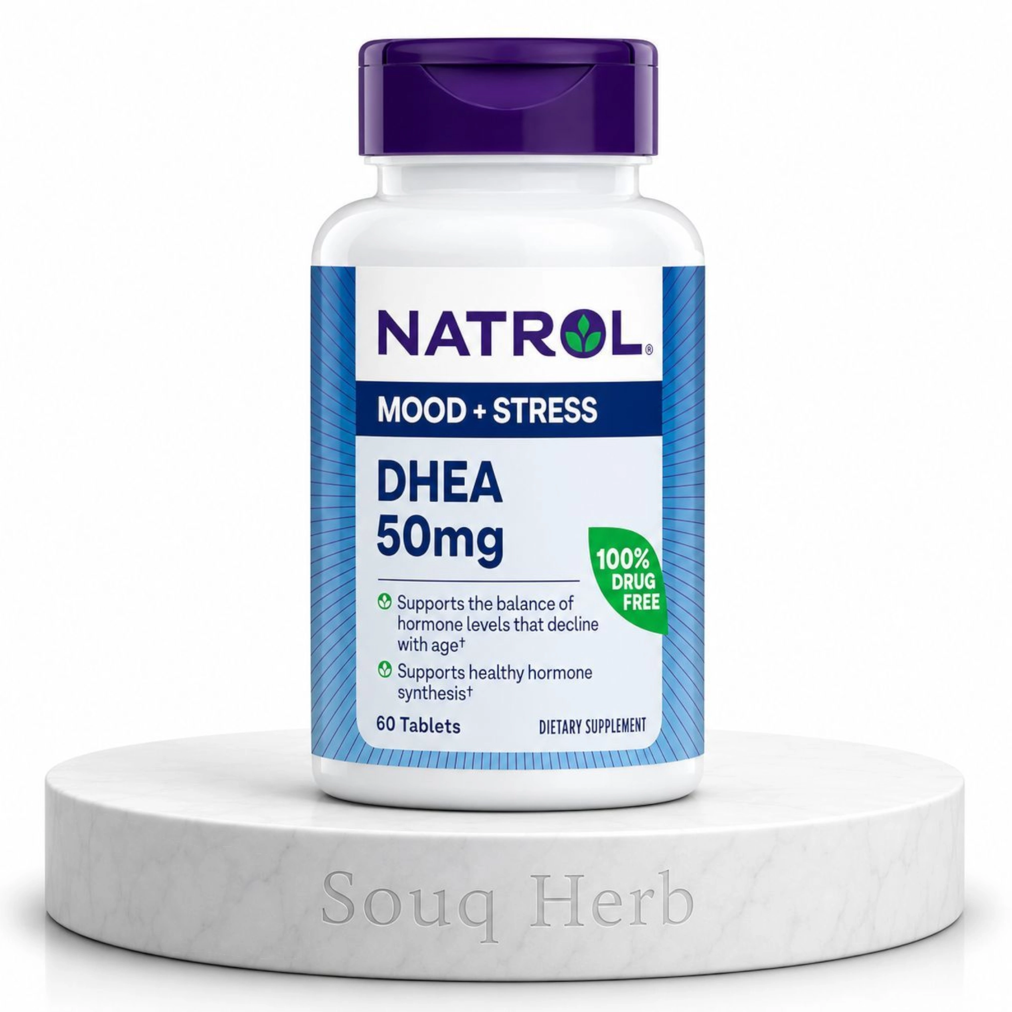 مكمل دي اتش اي ايه ناترول Natrol DHEA 50mg حبوب لتوازن الهرمونات والصحة العامة من متجر سوق هيرب مصر Souq Herb