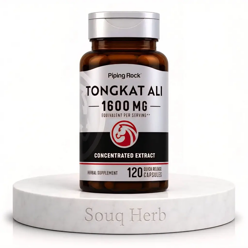 مكمل تونجكات علي Piping Rock Tongkat Ali 1600 mg 120 Capsules لزيادة التستوستيرون ودعم الطاقة للرجال Testosterone & Energy Support - سوق هيرب مصر