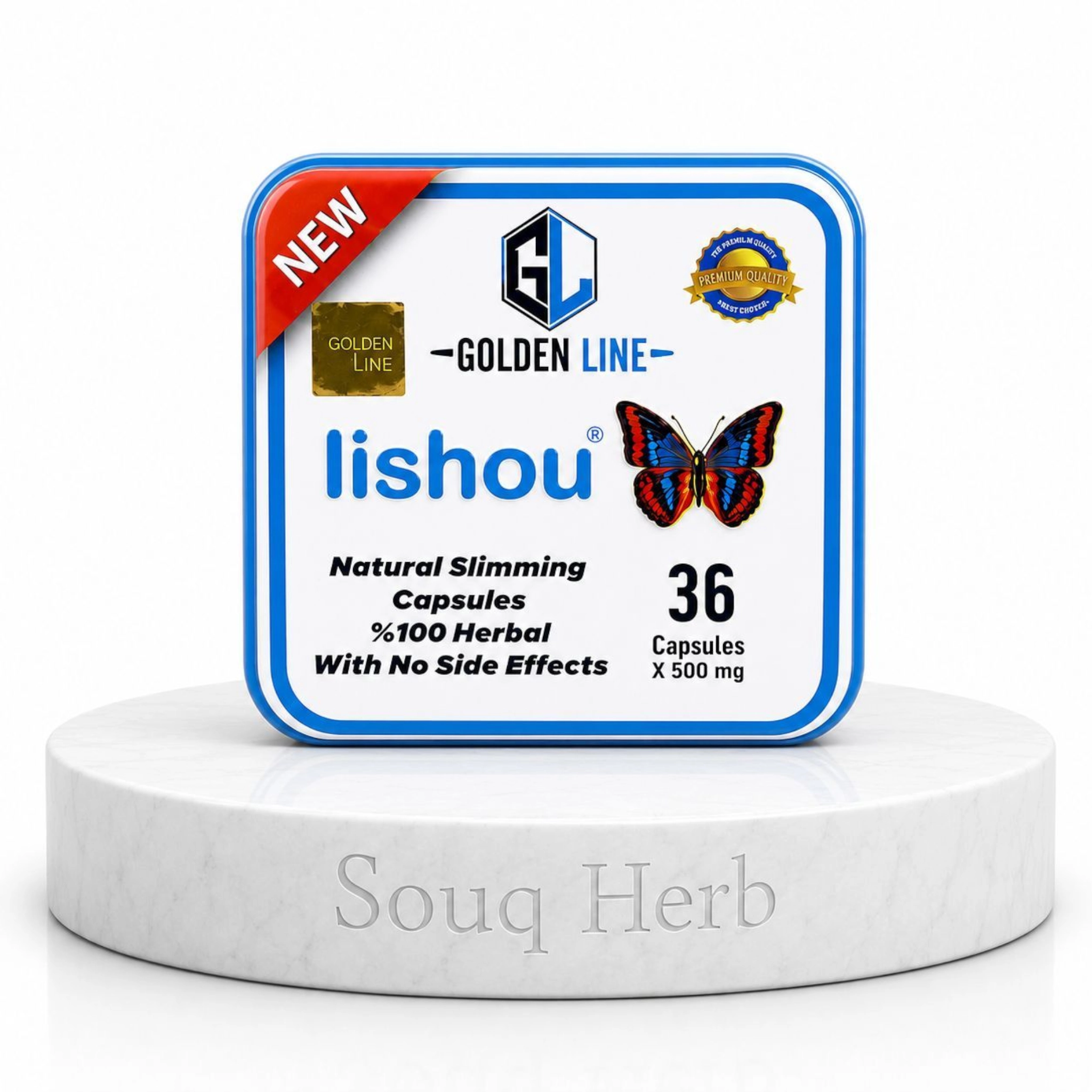 كبسولات ليشو جولدن لاين للتخسيس الطبيعي 36 كبسولة من سوق هيرب مصر - Lishou Golden Line natural slimming capsules 36 Capsules from Souq Herb Egypt