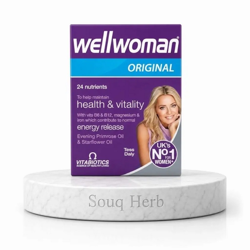 فيتامينات ويل وومان للمرأة فوق 50 سنة Vitabiotics Wellwoman 50+ مكمل غذائي لدعم الصحة والنشاط من متجر سوق هيرب مصر Souq Herb