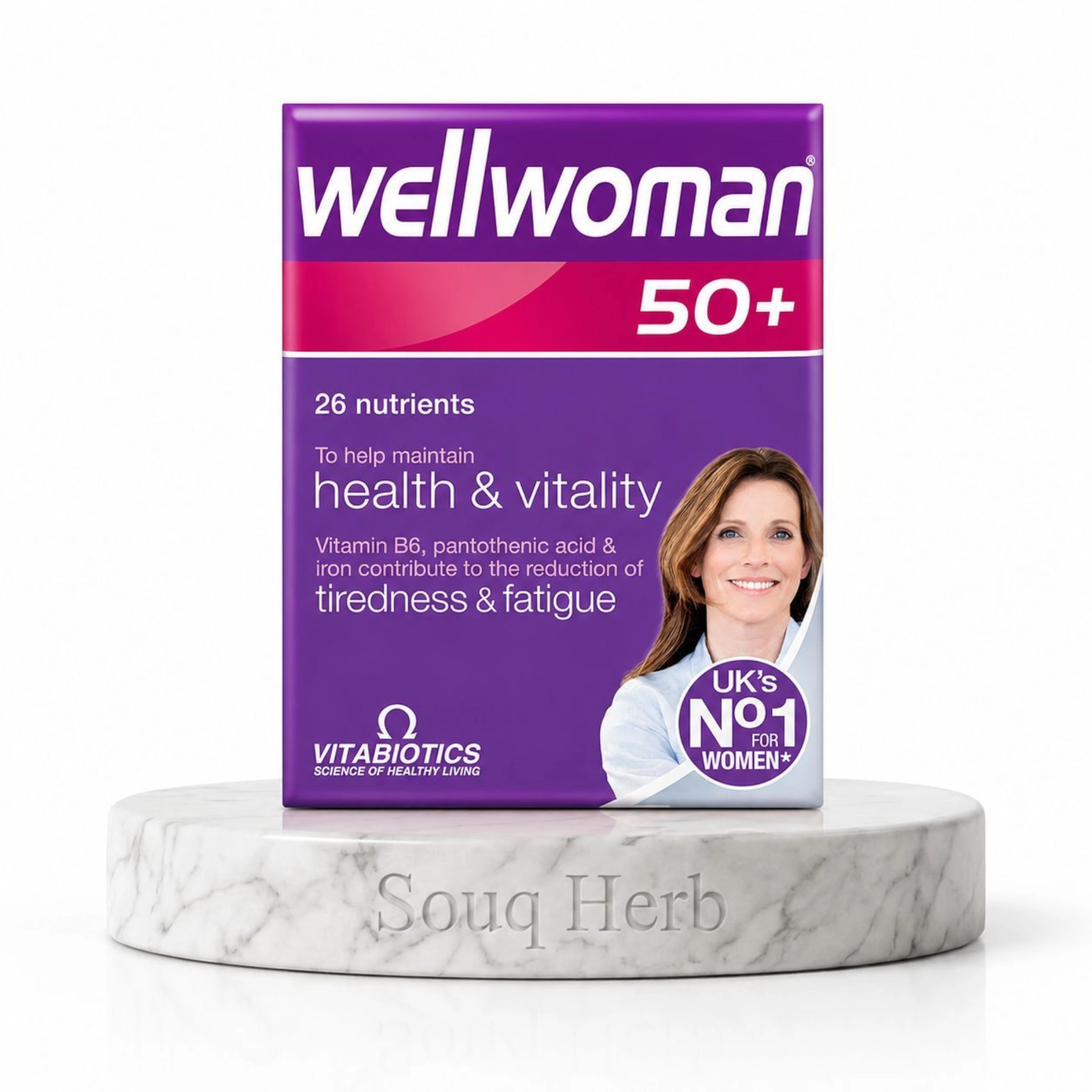 فيتامينات ويل وومان للمرأة فوق 50 سنة Vitabiotics Wellwoman 50+ مكمل غذائي لدعم الصحة والنشاط من متجر سوق هيرب مصر Souq Herb
